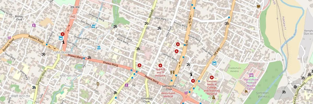 Map showing the NepTechPal office on Jalpa Road, Pokhara-8, Nepal