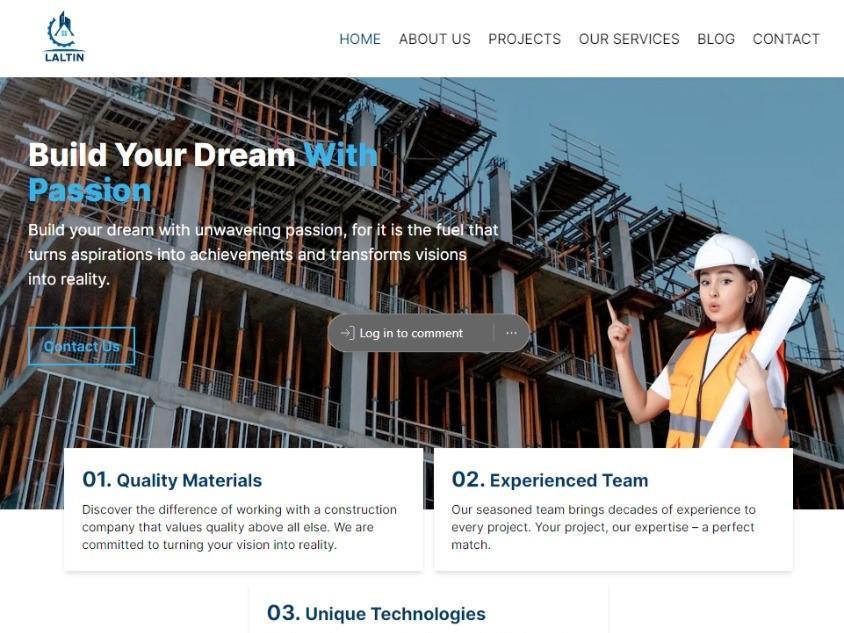 Laltin Construction Website
